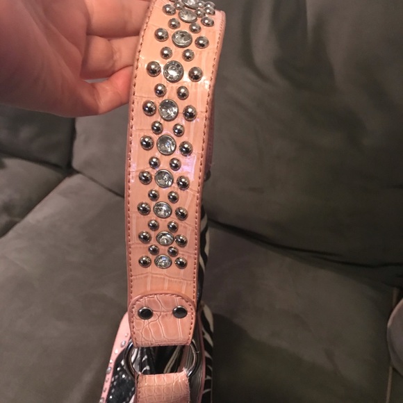 80’s vintage zebra striped & pink purse - Picture 7 of 9